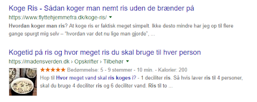 Eksempel paa god Schema Markup