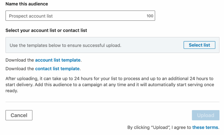 matched audience linkedin